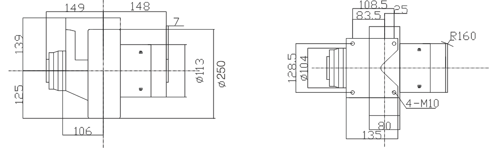 KAD75-DCY永磁有刷驱动轮示意图